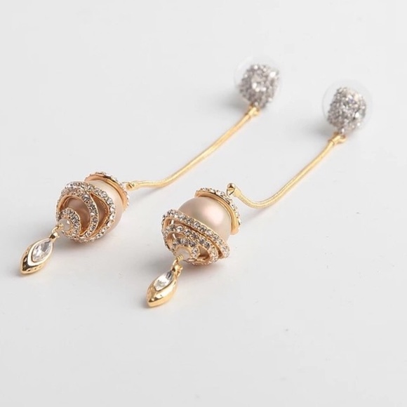 Alexis Bittar Pearl and Crystal Drop Earrings - Picture 2 of 6